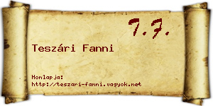 Teszári Fanni névjegykártya