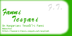 fanni teszari business card